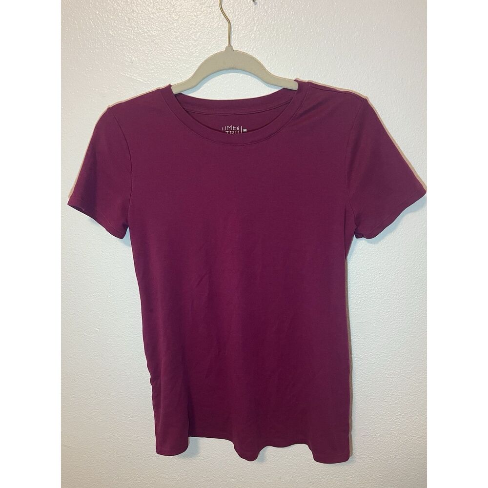 Time and Tru Maternity Burgundy Jersey Crew Neck Short Sleeve T-Shirt M (8-10)